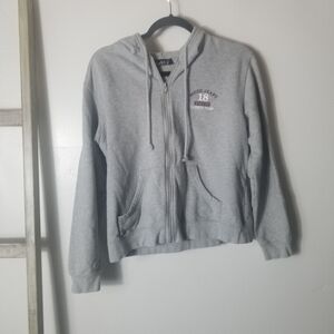 MUDD GRAY ZIP UP HOODIE ESTIMATED SIZE LARGE